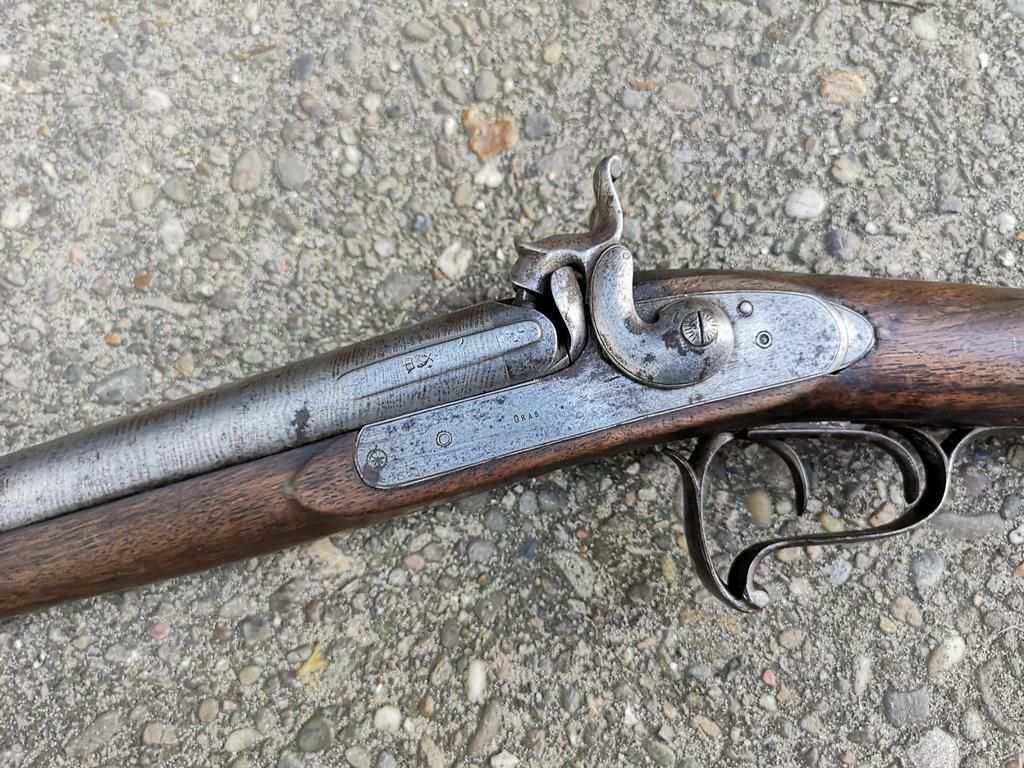 Antiek MAS percussie geweer dubbelloops Frankrijk 19e eeuw