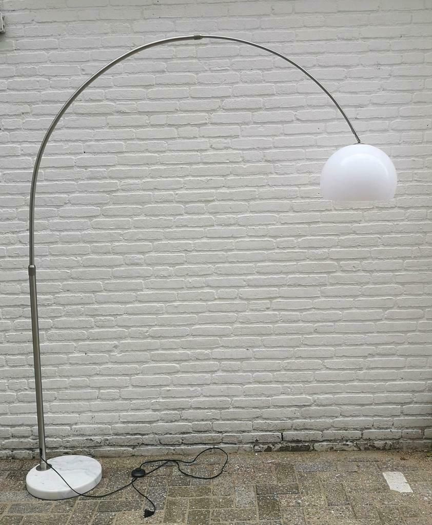 vintage booglamp boog 210cm hoog met witte kunststof kap