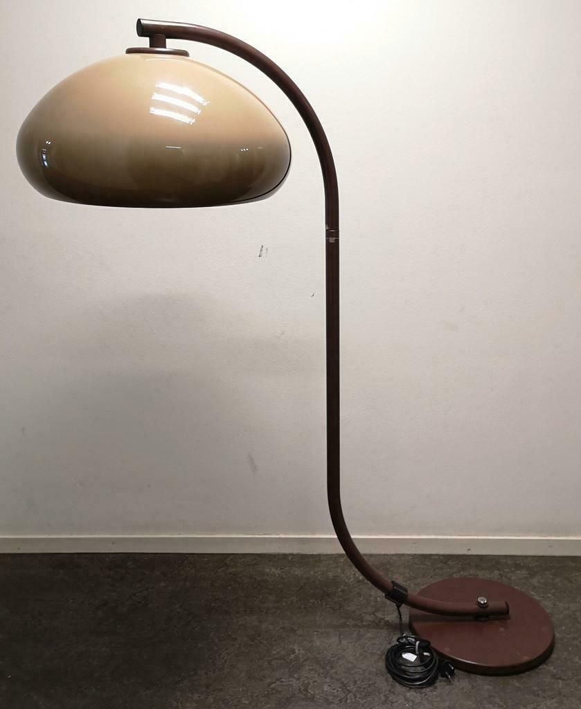 Vintage 1960 paddenstoel vloerlamp serpent model grote kap