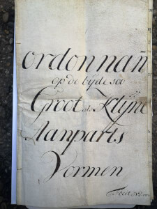 Isaac van Doorn e.a. - Manuscript; Oud document afspraken tussen meester tinnegieters Utrecht - 1730