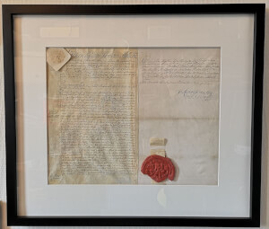 1763 Manuscript verkoop Fluitpolder met groot lakzegel Hof van Holland