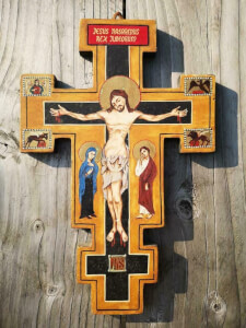 Icoon cristo in croce mantoua IHS Jesus Nasarenus aan kruis