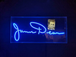 Zeldzame grote James Dean neon sixties retro lichtbak