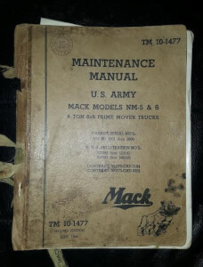 1943 - MAINTENANCE MANUAL U.S. Army MACK Models 5 & 6